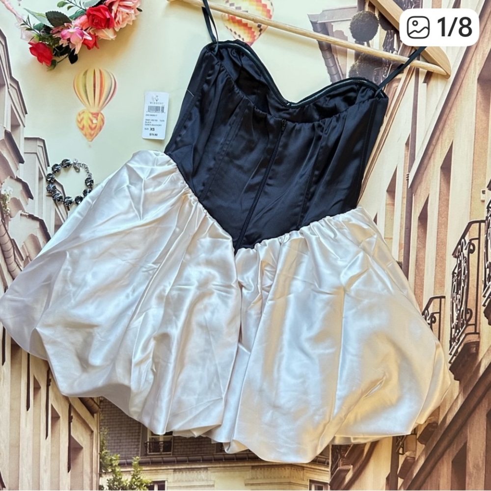 Windsor Black and White Strapless Dress - Picture 4 of 8
